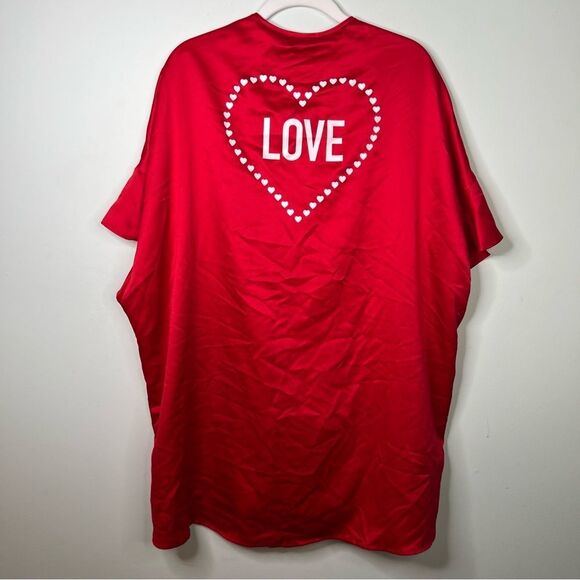 Victoria’s Secret Red Satin “Love” Valentine’s Day Mini Robe (One Size) - Picture 12 of 13